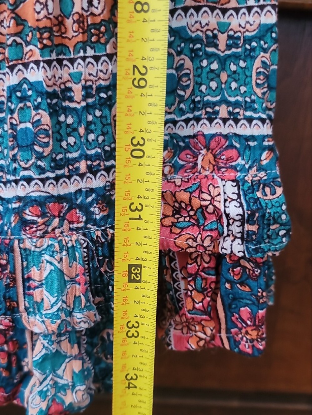 Angie Boho Chic Floral Sundress in Teal, Coral & Indigo - Picture 11 of 13